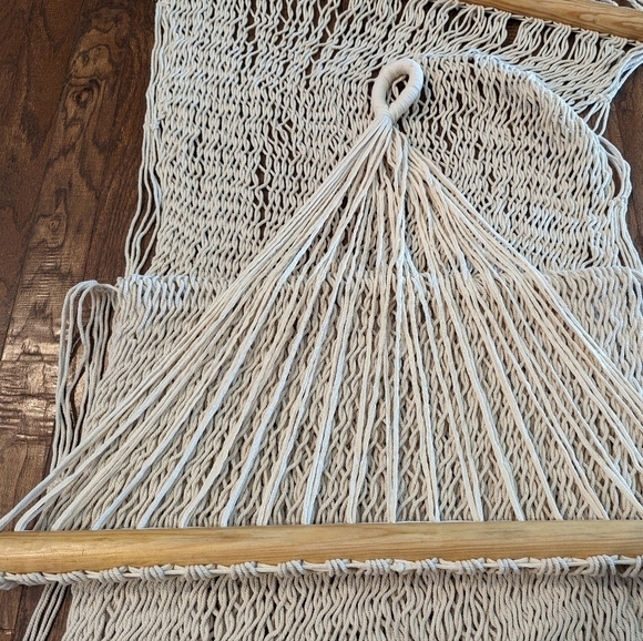 Artisan made cotton hammock with hardwood bar  New! - Picture 9 of 11